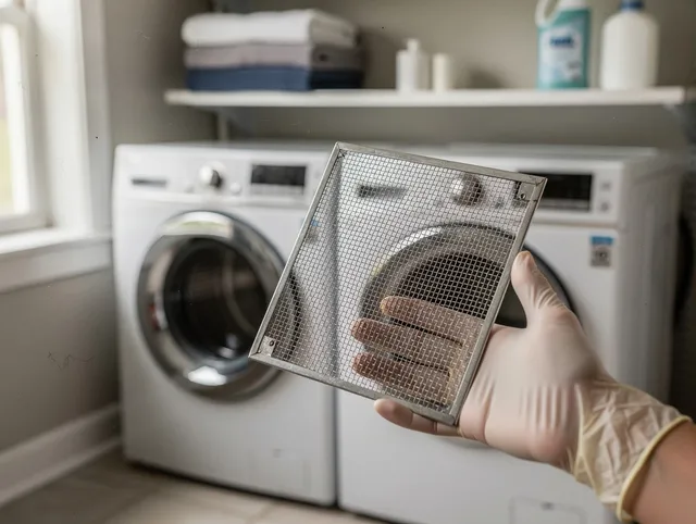 Milford Dryer Vent Cleaning specialist performing detailed lint trap cleaning service in Milford